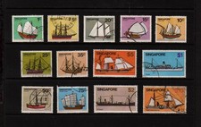 SINGAPORE 1980 SHIPS BOATS FULL SET to $10 USED (L440)