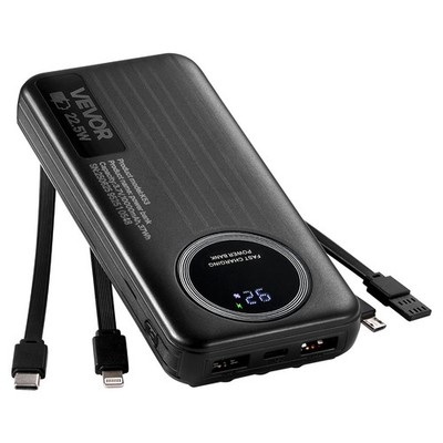 VEVOR 10000mAh PowerBank FastCharging Portable Charger External Battery 6Outputs