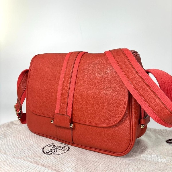 Unused HERMES Bourlingue Messenger Bag Taurillon Clemence Shoulder Rose Jaipur