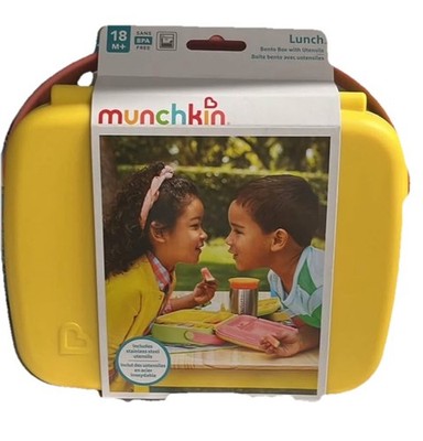 Munchkin  Lunch  Bento Box for Kids, Includes Utensils, Green