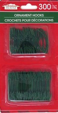 NEW 300 Christmas House Ornament Hooks Tree Hangers Metal Wire 2 Sizes  Green
