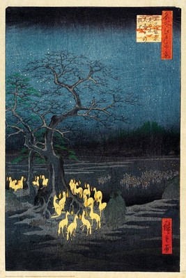 Poster Studio B - Hiroshige Foxfires on NEW Year's Eve Night 24x36'' NEW P9631