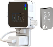 256GB Blink USB Flash Drive and Outlet Wall Mount for Blink Sync Module 2, Local