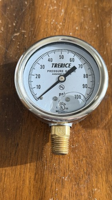 #ad Trerice D82LFB2502LA100 Pressure Gauge 2 1 2quot; SS 0 100 PSI 1 4quot; $20.00