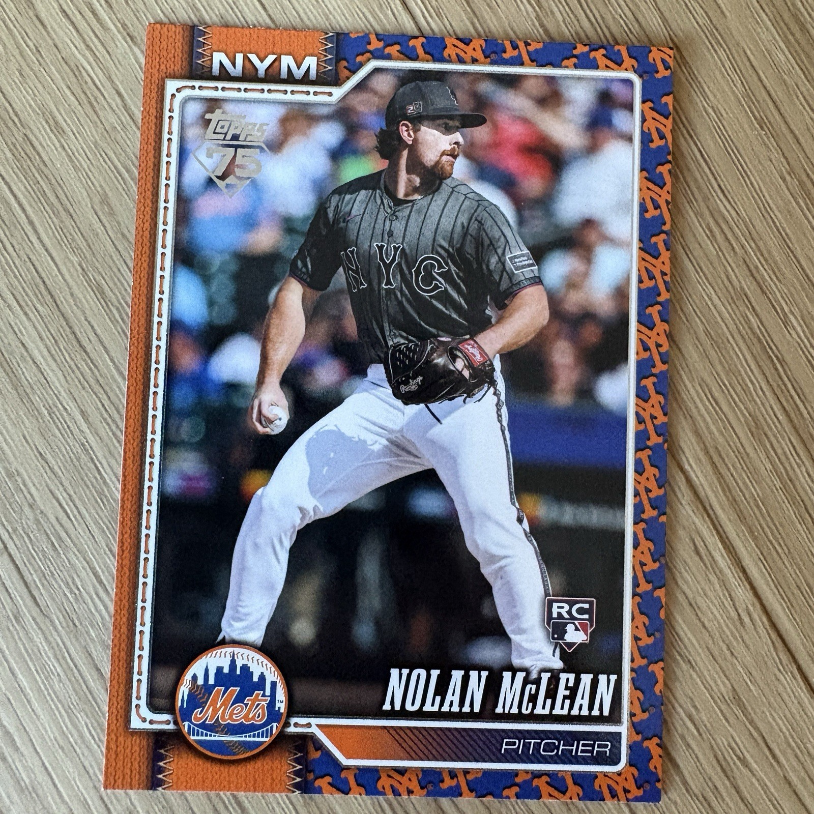 2026 Topps Series One Nolan McLean Team Color Border #214 New York Mets Rookie