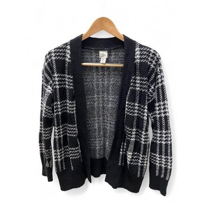 Joie Black and White 80s/90s Style Super Soft Cardigan Sweater S