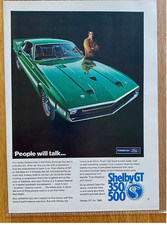 Shelby GT 350 / 500 Ford Mustang Cobra Oldtimer 1969 Vintage Ad Werbung Reklame