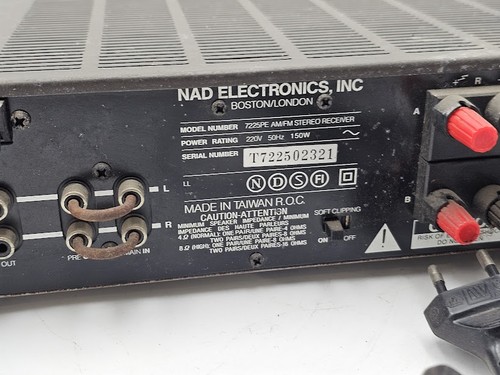 Ricevitore Stereo NAD 7225PE - Non Funzionante, Per Pezzi, Include Cavo - Foto 9 di 13