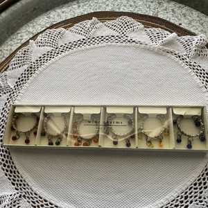New Pier One COLORFUL BEAD WINE GLASS CHARM SET - Different Color For Each Guest