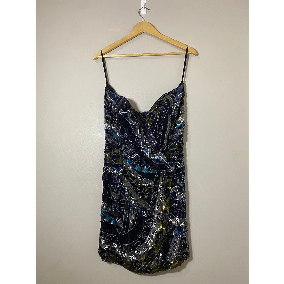 french connection blue beaded dress Dresses for Women for sale Blue Sleeveless Embroidered Lace 27/02 Size:3/4 Elevate your wardrobe with
