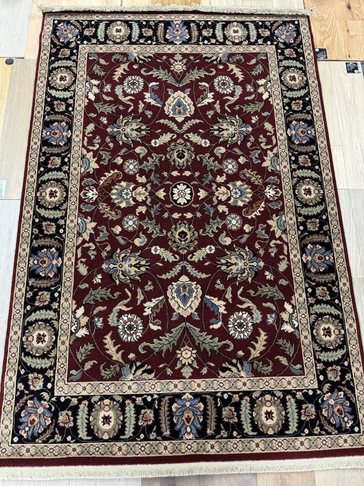 Karastan Palazzo Coll. Verona Red/Black 5'2x7'10 100% Wool area rug ::NEW::
