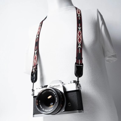 36'' Desert Black & Red Southwest Camera Strap Peak Design Anchors Handcrafted