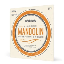 D Addario EJ74 Mandolin Strings Phosphor Bronze Medium 11 40 Warm Bright Tone