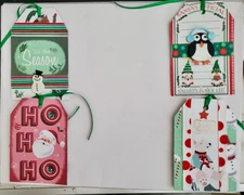Set of 20- Handmade Christmas 3D Embellished Gift Tags/Hang Tags For Gift Giving