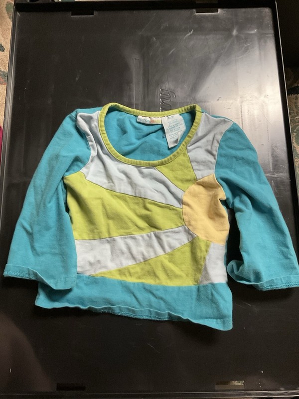 Vintage Mary Kate and Ashley Girls Blue Sun Rise Long Sleeve Top Size 4/5