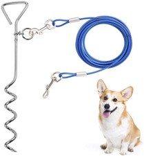 Dog Tie Out Cable with Stake Reflective Heavy Duty for Large Dogs 16FT