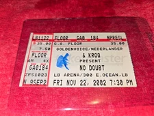 VINTAGE ORIGINAL CONCERT TICKET STUB NO DOUBT NOV 22 2002 LONG BEACH ARENA