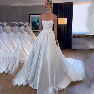 wedding dress luxury Vintage Inspired Luxury Princess Beading Wedding Dress With Open Back- Plus Size