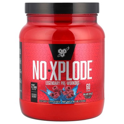N.O.-XPLODE , Legendary Pre-Workout, Blue Raz, 2.45 lb (1.11 kg)