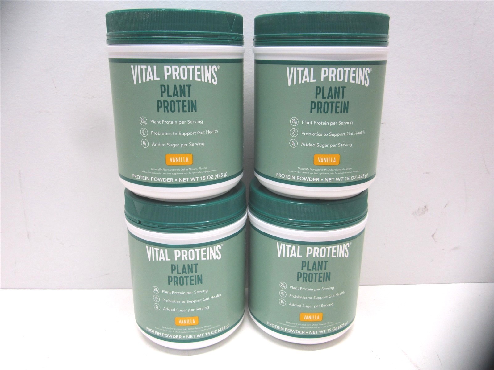 Vital Proteins 15oz Vanilla Plant Based Protein with Chickpea 11/2025 - Lot of 4