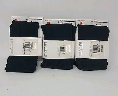 Hanes Silky Revitalizing Tights Opaque Leg L/XL Black Graduated Compression x3 - Picture 4 of 10