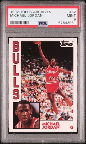1992 TOPPS ARCHIVES #52 MICHAEL JORDAN BULLS HOF NBA ALL STAR MVP - PSA 9 MINT!