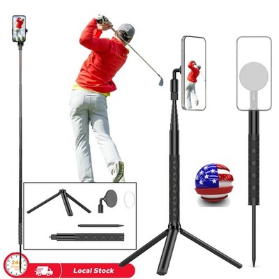 Golf Monopod Selfie Stick with Ground Spike Stake, Golf Swing Analyzer Phone Hol