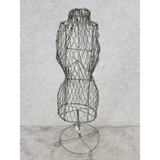 Nordstrom Vintage Industrial Wire Mesh Female Torso Dress Form Mannequin 14"