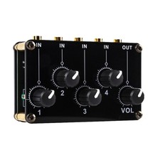 Audio Mixer 4 Inputs Stereo Line Mixer Audio Mini 4-channel mixer
