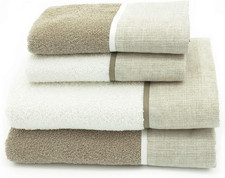 Set Di Asciugamani Da Bagno, Riga Creta, 4 Unità