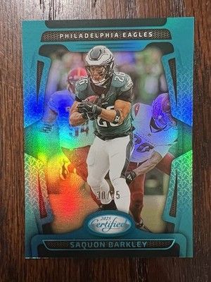 2025 Panini Certified - Saquon Barkley #80 Teal Mirror /75