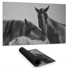 Begin Home Decor C1DM1424OBR39Y 14 x 24 in. Horses Lover Desk Mat - White Ani...
