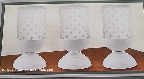 True Living Essentials Live Laugh Love Gray 6 Piece Votive Candle Holder Set New - Picture 2 of 4