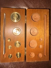 Henry Troemner Brass Laboratory Weight Set Vintage Scientific Instrument USA