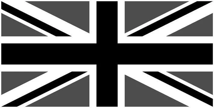 STICKER-DEALER Adesivo Union Jack sticker s/w-grigio Inghilterra bandiere bandiere Regno Unito