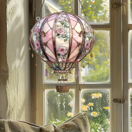 Hot Air Balloon Model Acrylic Pendant Hot Air Balloon Solar Garden Decorat N E~ - Bild 18 von 26