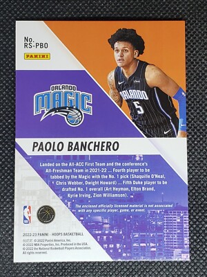 2022-23 Panini Hoops PAOLO BANCHERO RC #RS-PBO RISE-N-SHINE ROOKIE