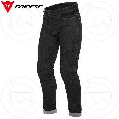 DAINESE DENIM SLIM TEX PANTS BLACK JEANS MOTO DA UOMO PROTEZIONI PRO SHAPE 2.0