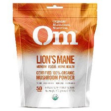 Organic Lion's Mane Mushroom Powder  3.57 Oz By Om Mushrooms