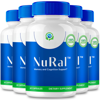 (5 Pack) NuRal Brain Health Support Capsules, Nu Ral Brain Pills (300 Capsules)