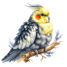 XXL 30X30 Autoaufkleber Aquarell Nymphen Sittich Aufkleber