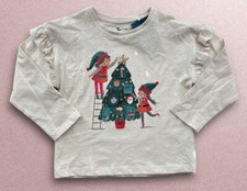 Size 3-4y/o UK London Import Advent Long Sleeve Shirt Ruffle Shoulders White New