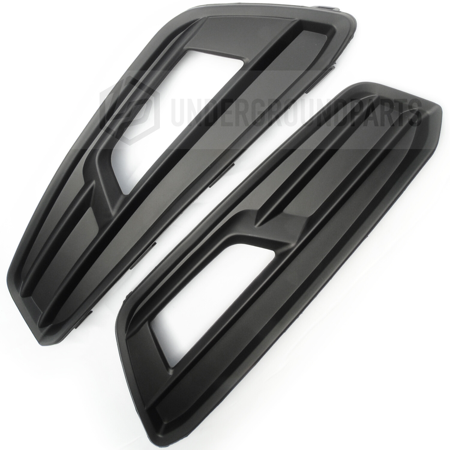 FORD FOCUS MK3.5 ST MATT BLACK FRONT BUMPER FOG LIGHT COVERS SURROUNDS GRILLES
