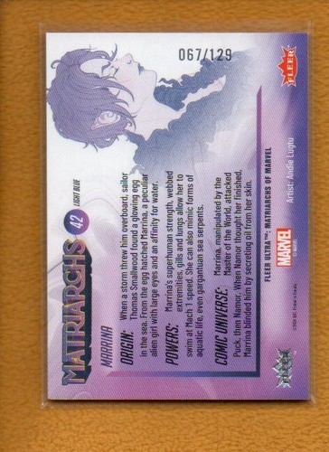 Marrina 2024 Fleer Ultra Matriarchs of Marvel Light Blue Foil #42 /129 - Picture 2 of 2