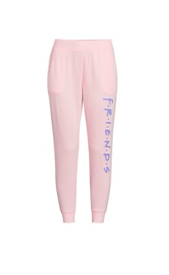 Friends TV Series Women's Pink Elastic Waist Cuff Sleep Jogger Pants Multi Size!