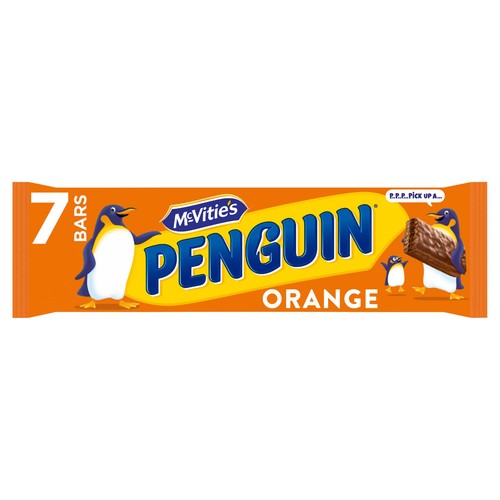 McVitie's Penguin Orange Chocolate Biscuit Bars 3 x 7 PACK - Picture 2 of 3