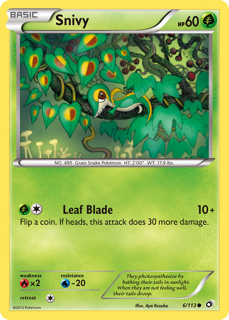 Snivy 6/​​ Black & White: Legendary Treasures Common Lightly Played Reverse Holo