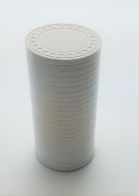 Poker Chips (25) White Diamond 8.5 g Clay Composite
