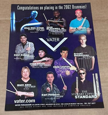 Vater Percussion - Freese / Wackerman / Chad Smith / Copeland  - 2002 Print Ad