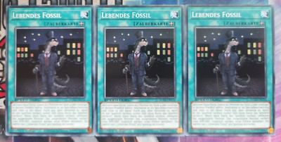 3x Lebendes Fossil SGX2-DEC16 Common Deutsch 1.Auflage Playset NM Yu-Gi-Oh!